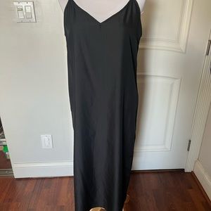 ASOS black slip midi dress